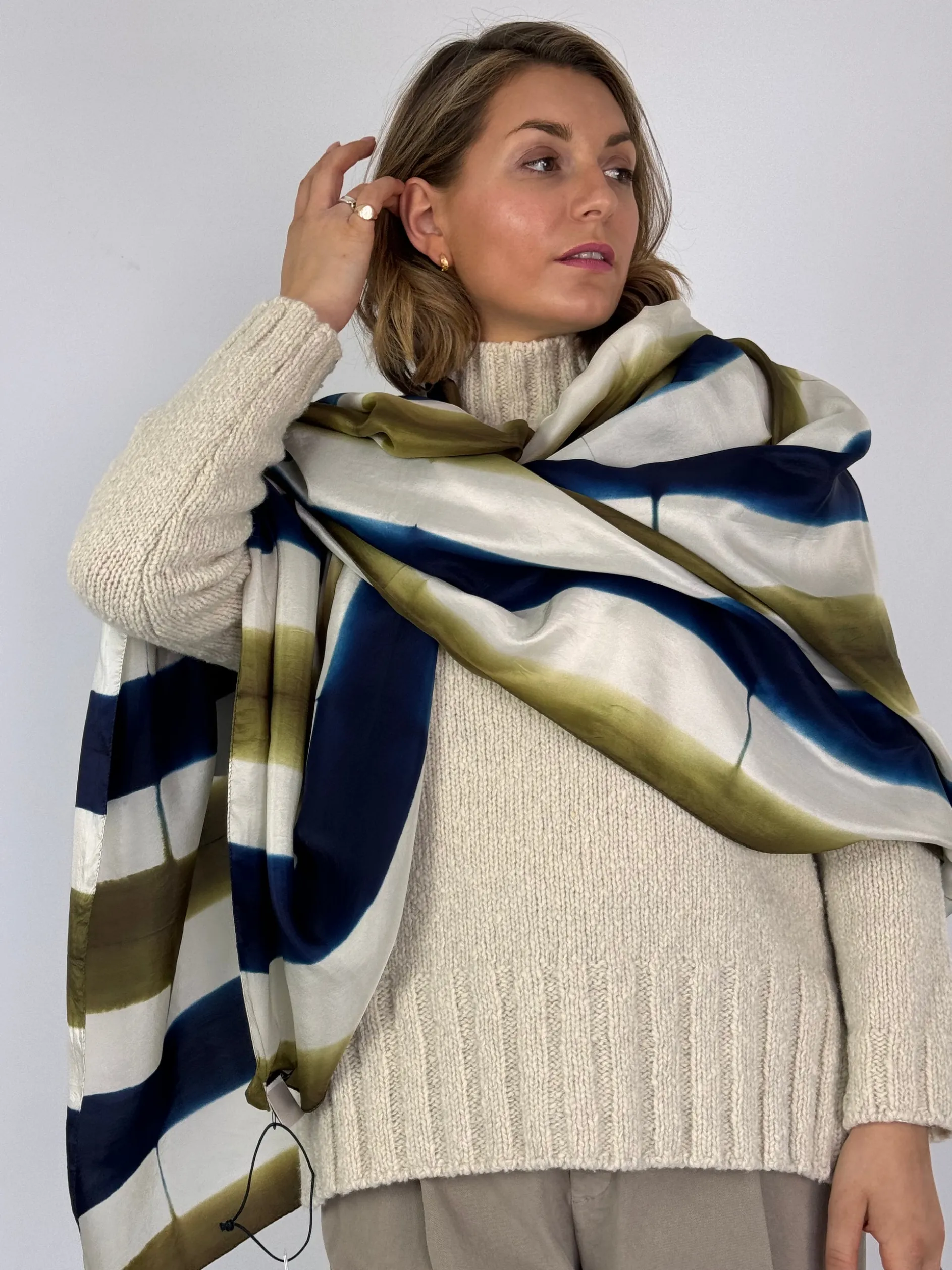 Denovembre Miracle Scarf Blue/Khaki