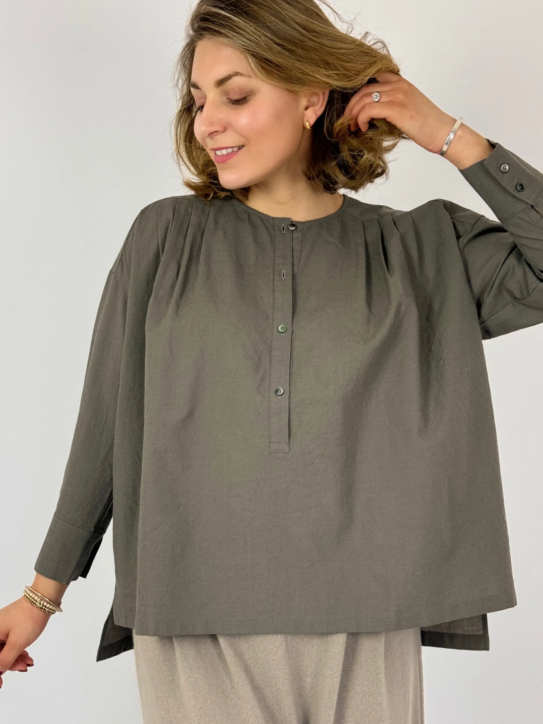 Evam Eva Wool Shirt Winter Leaf