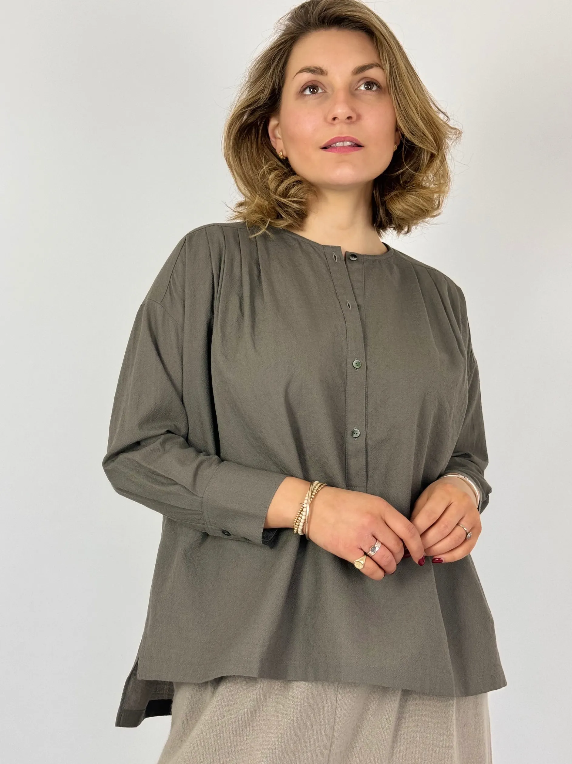 Evam Eva Wool Shirt Winter Leaf