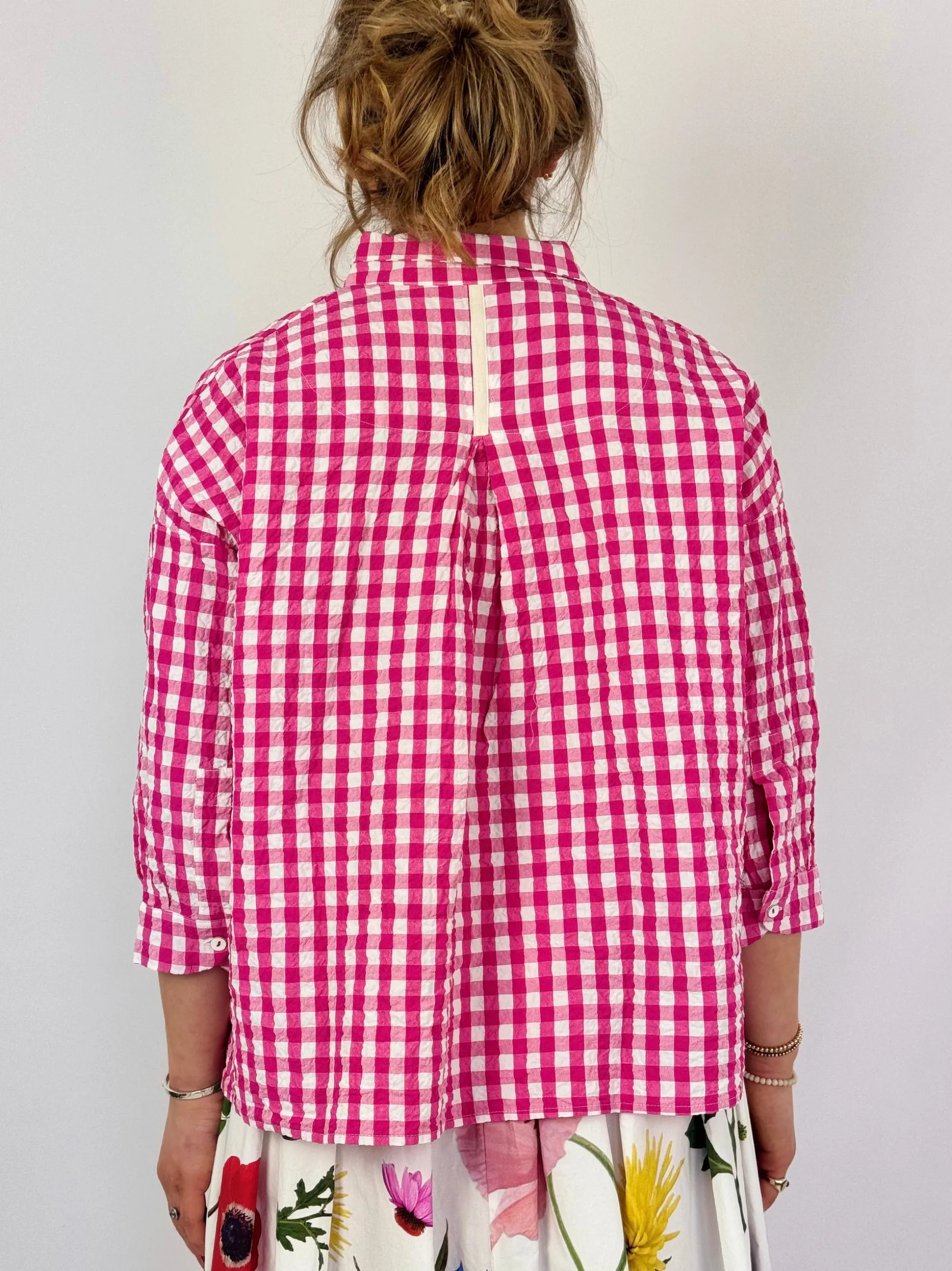 Hannah Wessel Savannah Shirt Azalea Check