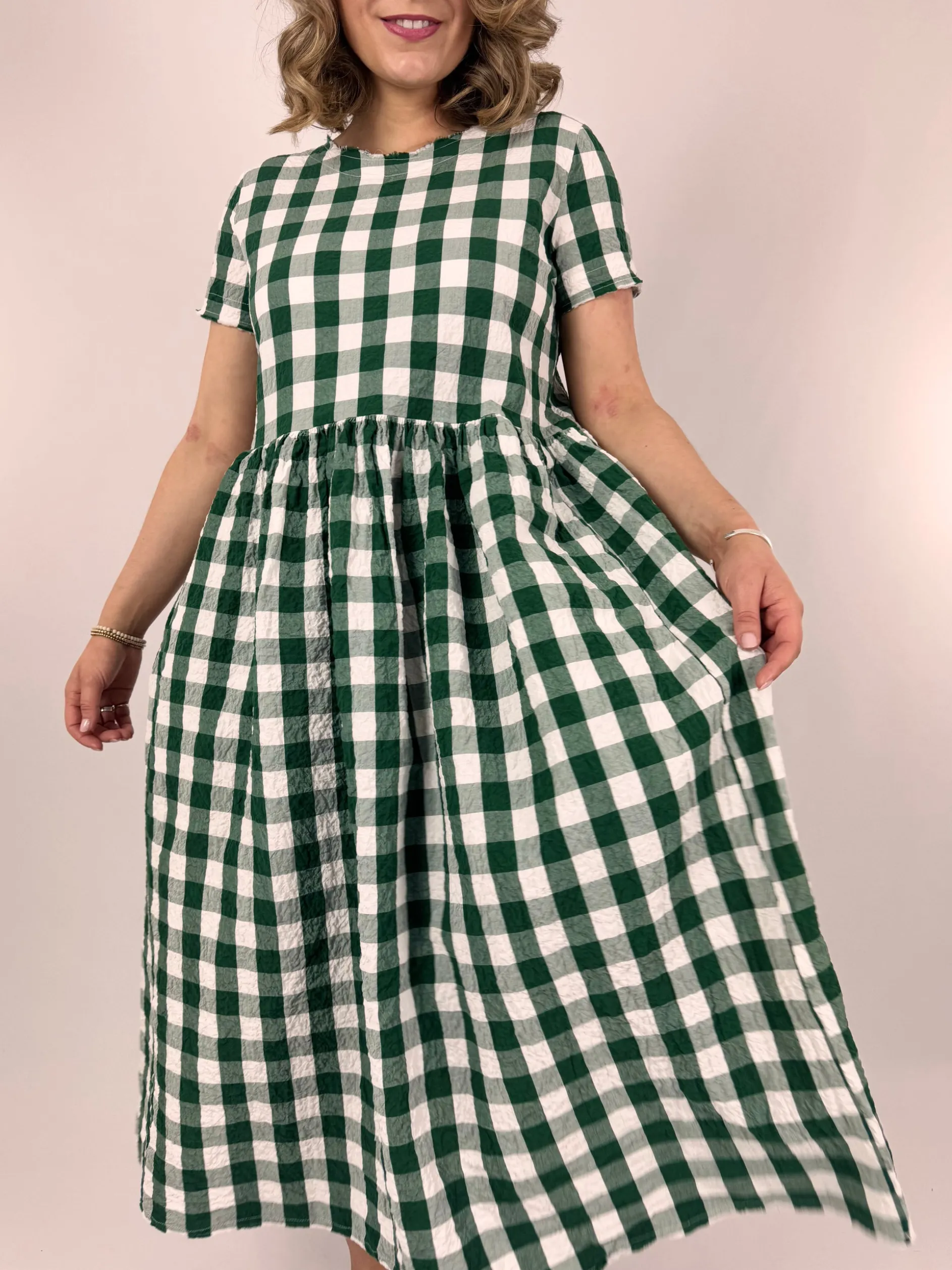 Hannoh Wessel Demi Dress Green Check