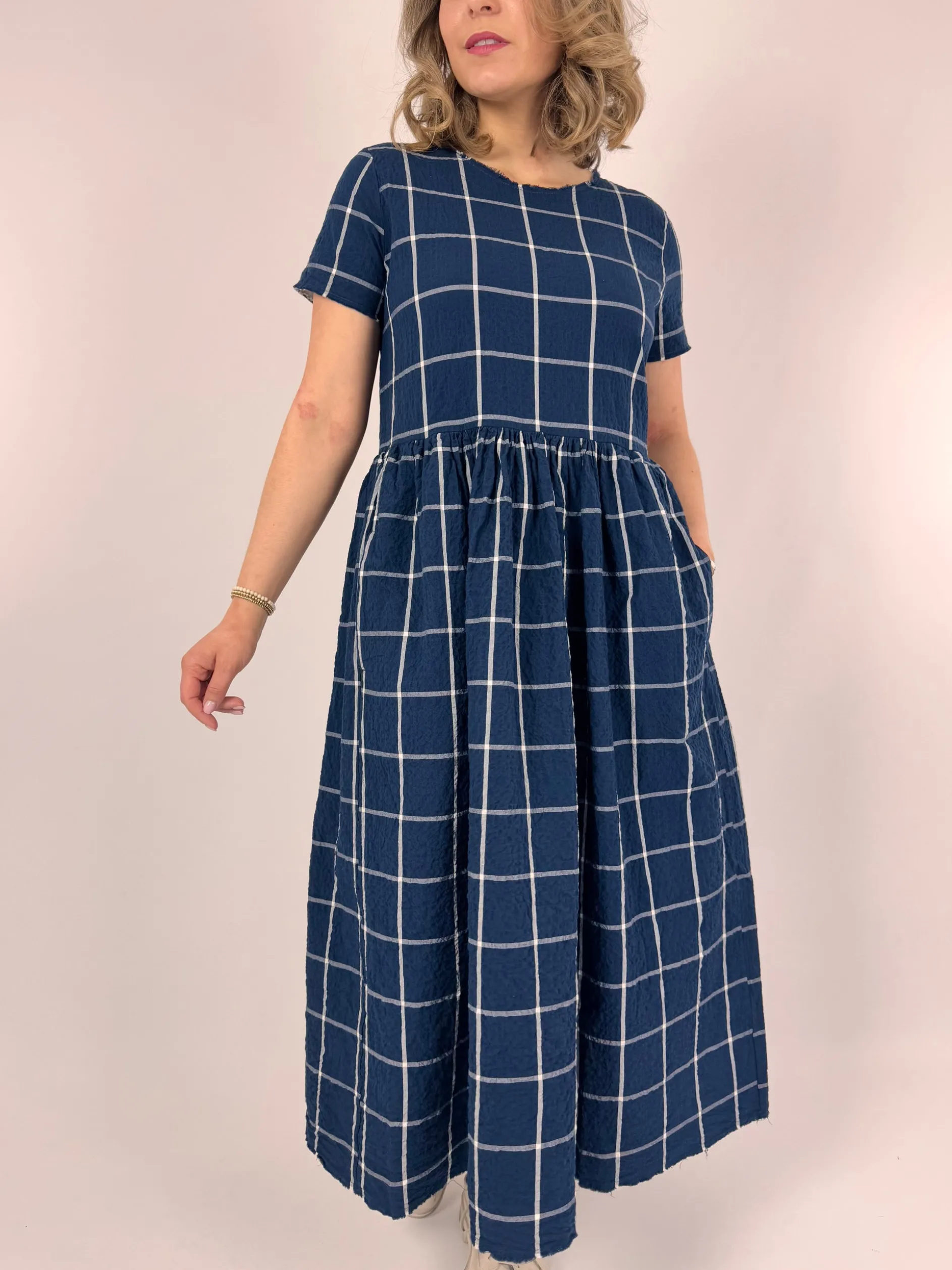 Hannoh Wessel Demi Dress Navy Check