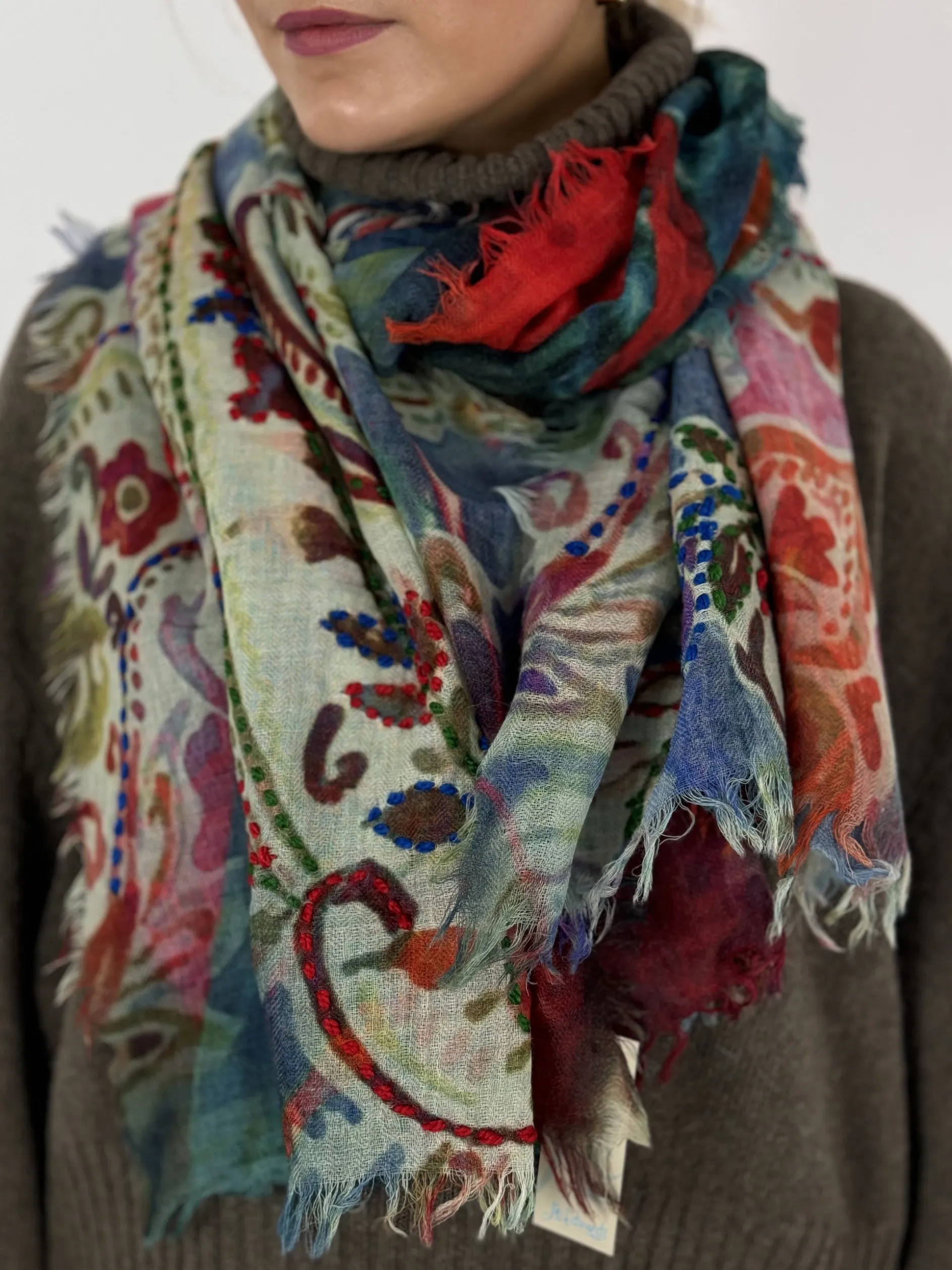 Jo Edwards Fly Me Embroidered Scarf