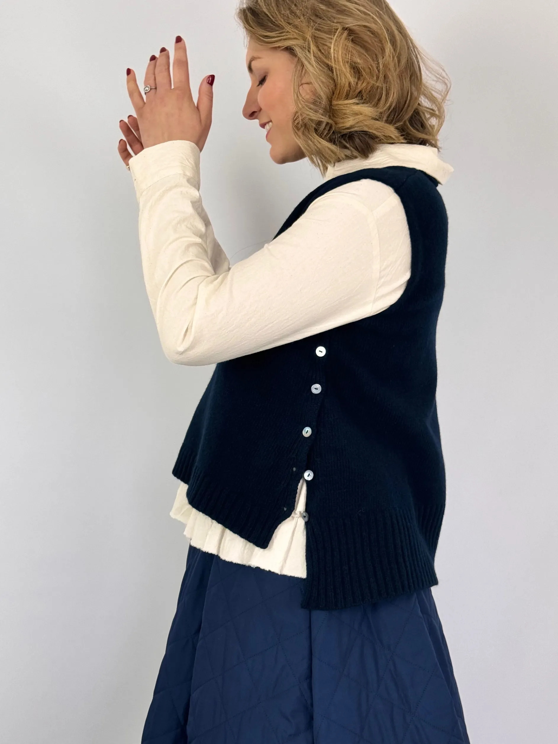 Officinae Canberra Sleeveless Jumper Navy