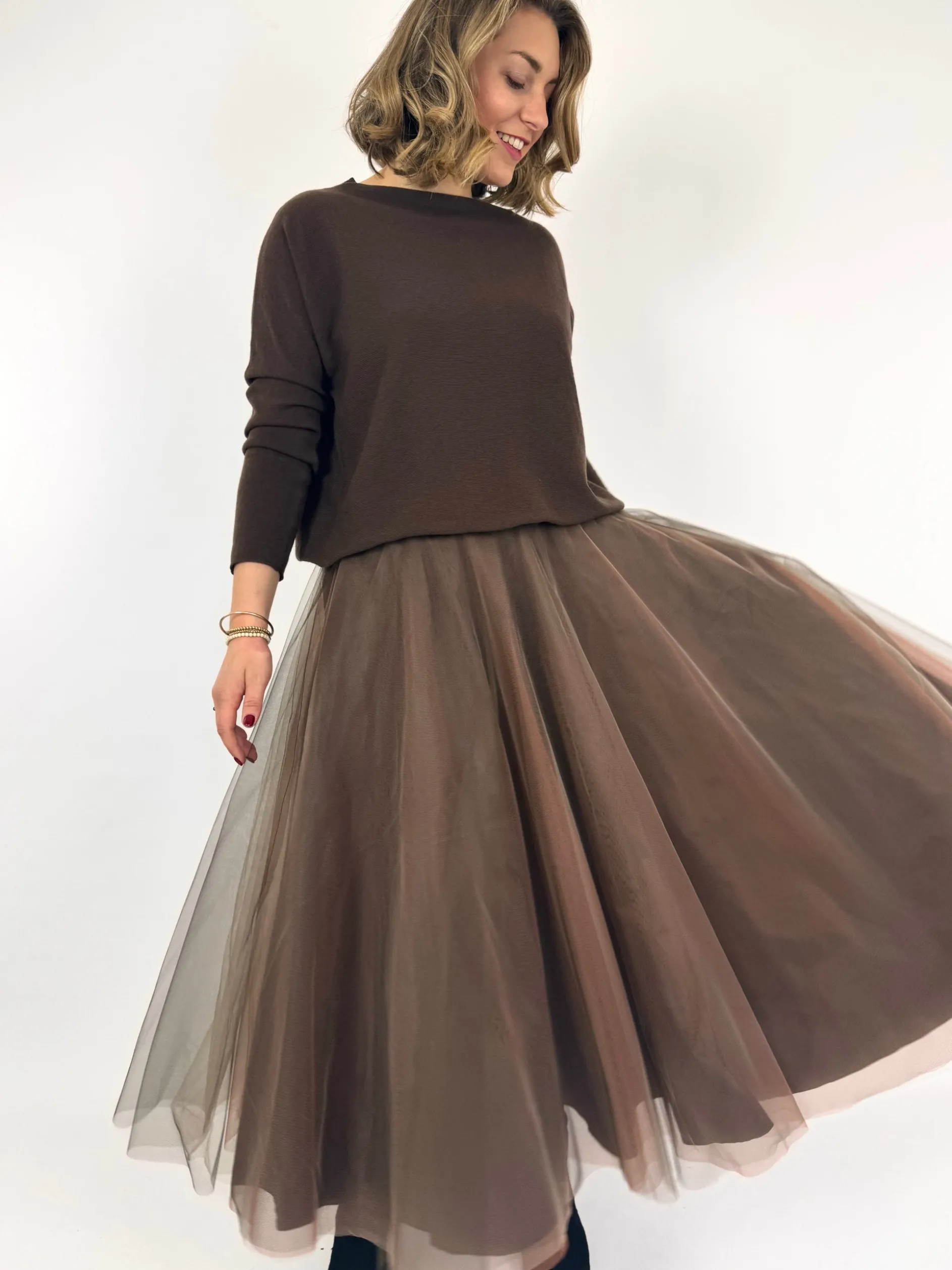 Officinae Tulle Skirt Brown